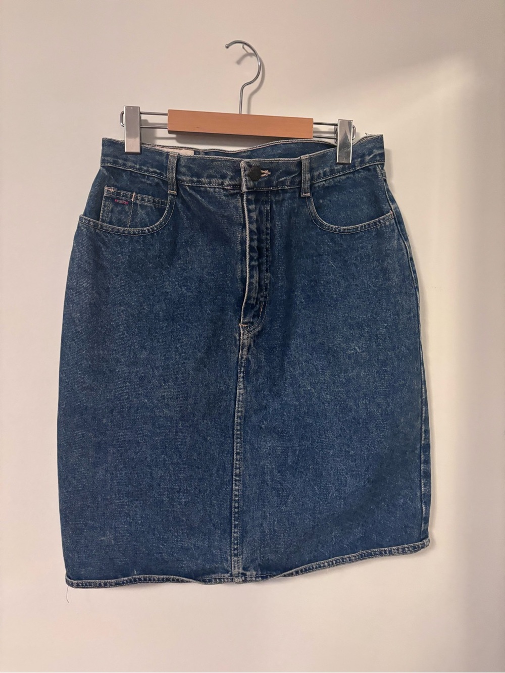 Vintage Blue Denim Pencil Skirt